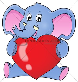 Elephant holding heart theme image 1