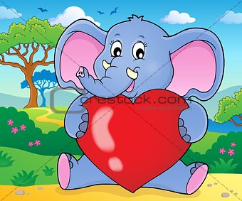 Elephant holding heart theme image 2