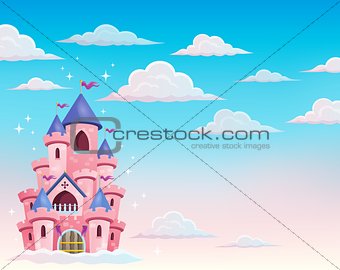 Pink castle in clouds theme 1
