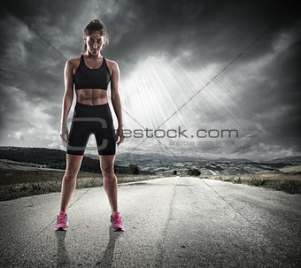 Athletic woman runner