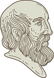 Plato Greek Philosopher Head Mono Line