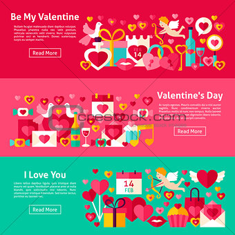 Happy Valentine Day Web Banners