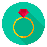 Ring with Diamond Circle Icon