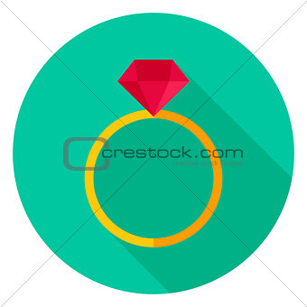 Ring with Diamond Circle Icon