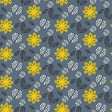 Leaves branches floral seamless pattern.
