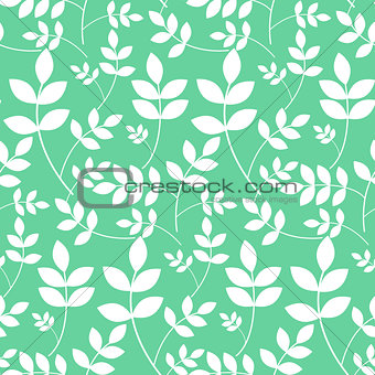 Leaves branches floral seamless pattern.
