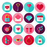 Valentine Day Love Flat Icons