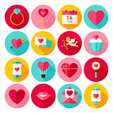 Valentines Day Love Flat Icons