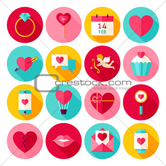 Valentines Day Love Flat Icons
