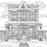 Hand drawn vector stock illustration of house