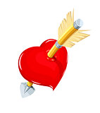Heart and arrow. Symbol love for saint Valentines day.