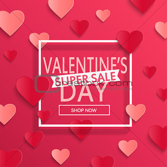 Valentines day super sale background.