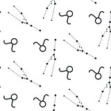 Taurus constellation seamless vector pattern.