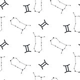Gemini constellation seamless vector pattern.