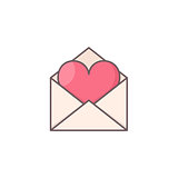 Envelope with heart inside.