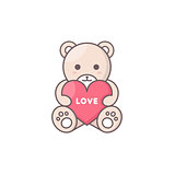 Teddy bear holding heart.