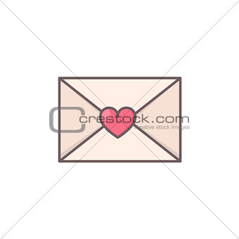 Envelope with heart seal.