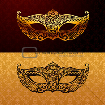 Beautiful mask of lace. Mardi Gras vector background