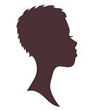 Woman face silhouette. Young african girl