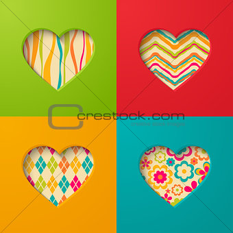 Paper cards with heart.