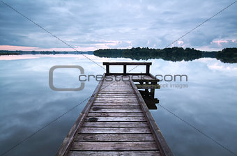 wooden pier on big lake
