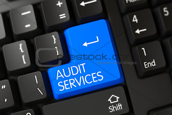 Keyboard with Blue Keypad - Audit Services. 3D.