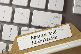 Card File Assets And Liabilities. 3D.