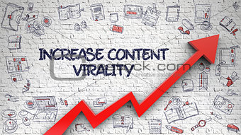 Increase Content Virality Drawn on Brick Wall.