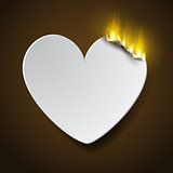 burning paperc heart
