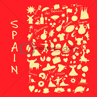Spain, icons collection. Sketch for your design
