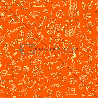 Spain, seamless pattern for your design