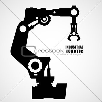 Industrial robotics - production line machinery silhouette