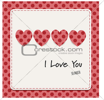 I love you card with hearts