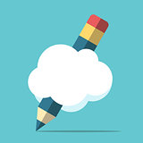 Pencil with cloud