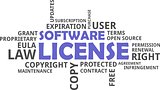 word cloud - software license