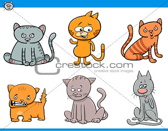 cat cartoon characters set
