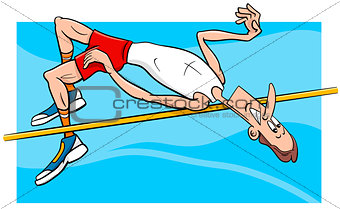 high jump sportsman cartoon