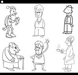 man characters set cartoon