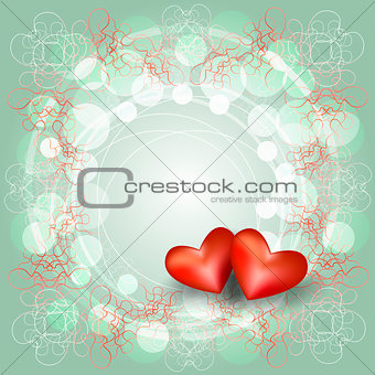 openwork frame with two hearts