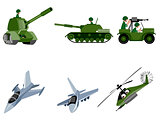 Six military vehicle