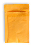 Open used yellow envelope top view