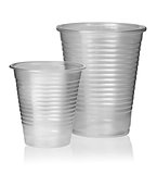 Two different plastic cups vertically