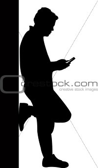 man looking cell phone