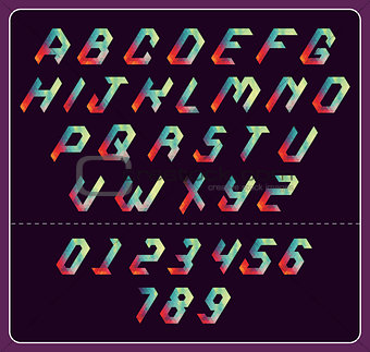 colorful polygonal font