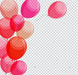 Glossy Happy Birthday Balloons on Transparent Background Vector 