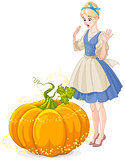 Cinderella Surprised by a Magical Pumpkin 