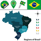 Map of Brazil with Regions