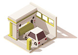 Vector isometric low poly car wash icon