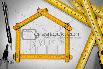 House Project - Meter Ruler with Family