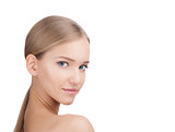 Beauty Woman face Portrait. Skin Care Concept Isolated on a white background